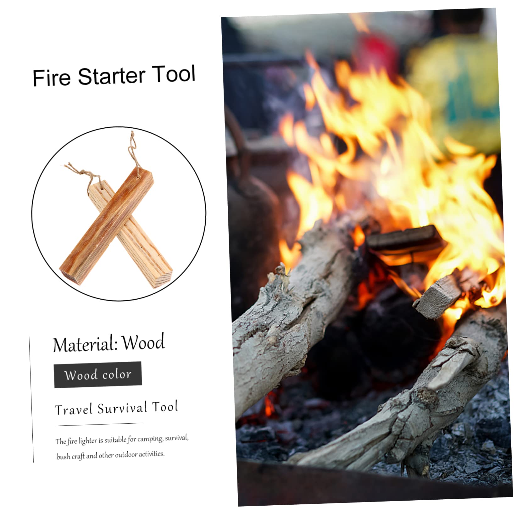 VICASKY 2pcs Outdoor Fire Premium Fatwood for Camping Easy to Use Fire Ignition Strips for Campfires Grills Stoves Present for Campers