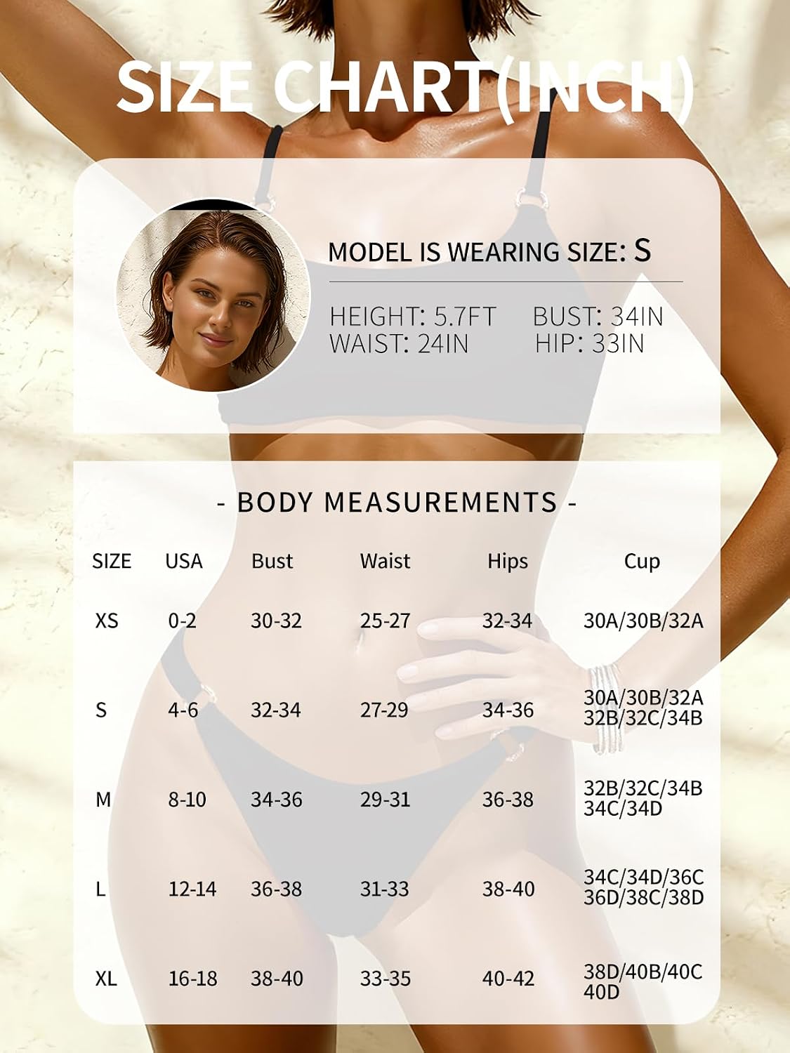 MIKETAI Bikini Sets for Women Sexy 2 Piece Swimsuit High Cut Cheeky Adjustable Spaghetti Straps Bathing Suit for Women