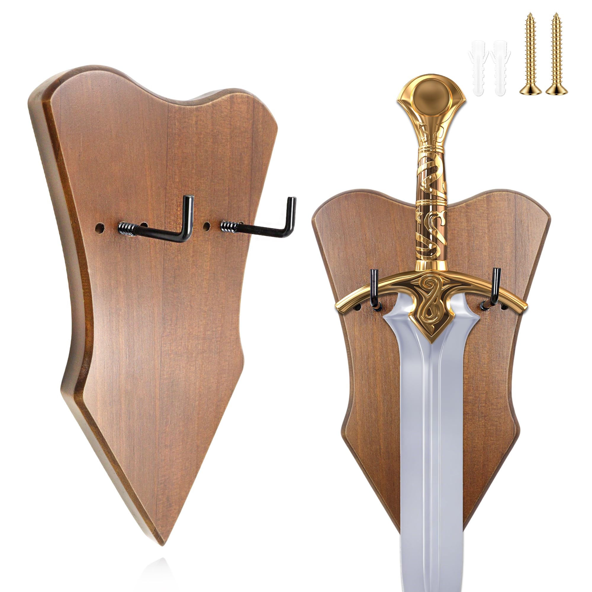 Adjustable Sword Wall Mount Vertica,Wood Sword Display Hanger Holder