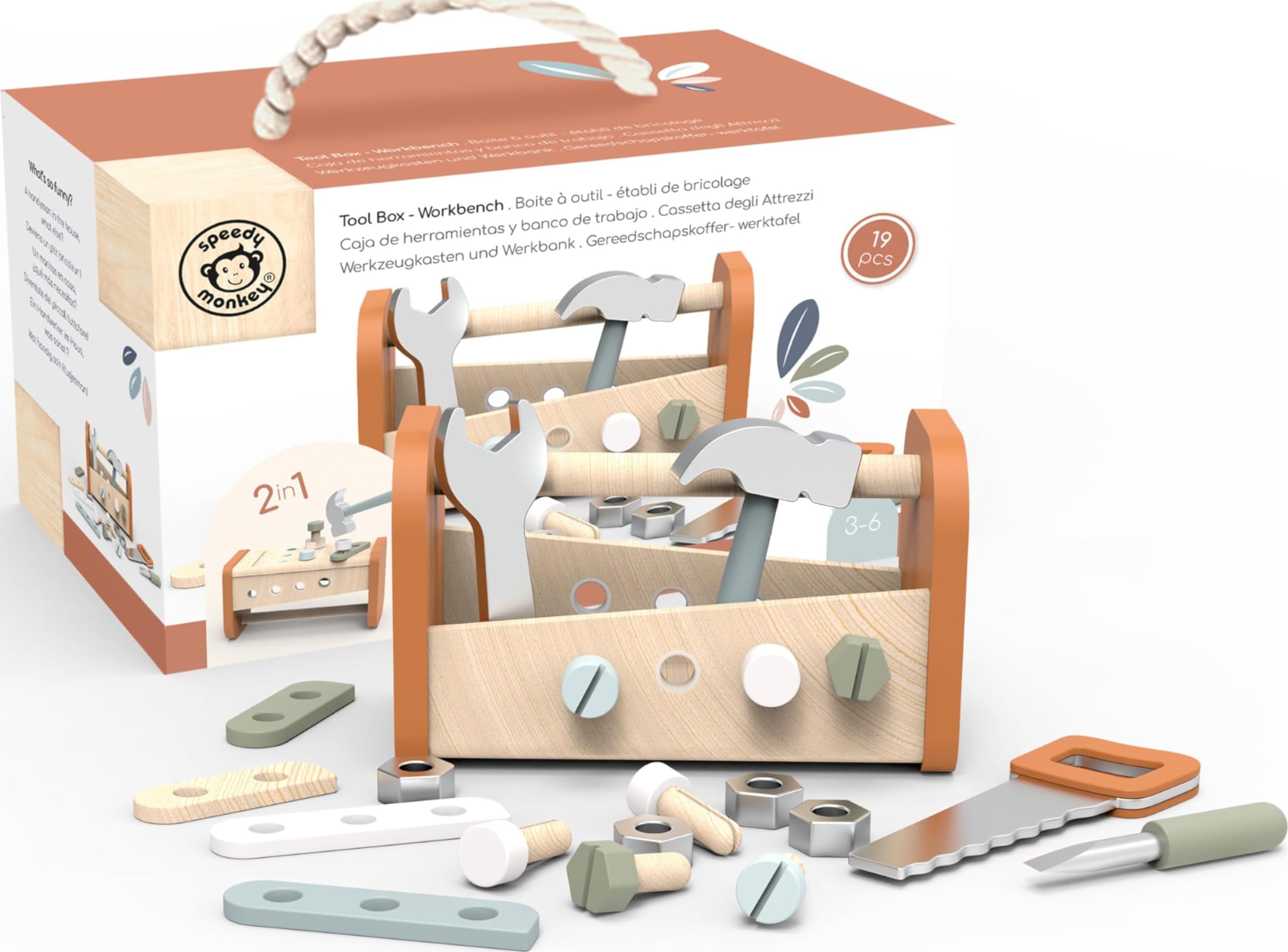Amazon.com: Speedy Monkey Montessori 2-in-1 Tool Box Workbench