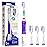 SEAGO Kids Electric Toothbrush with 2 Mins Brushing Timer and 4 Replacement Bursh Heads,Rainbow LED Light Make Brushing Fun, Purple Color Girls Battery Powerd Toothbrush for 4-12 Years OldSG-977