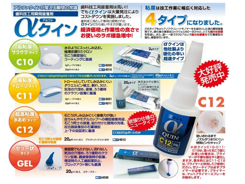 Amazon.co.jp: 1個 歯医者さんの瞬間接着剤αクイン20gボトル 低粘度