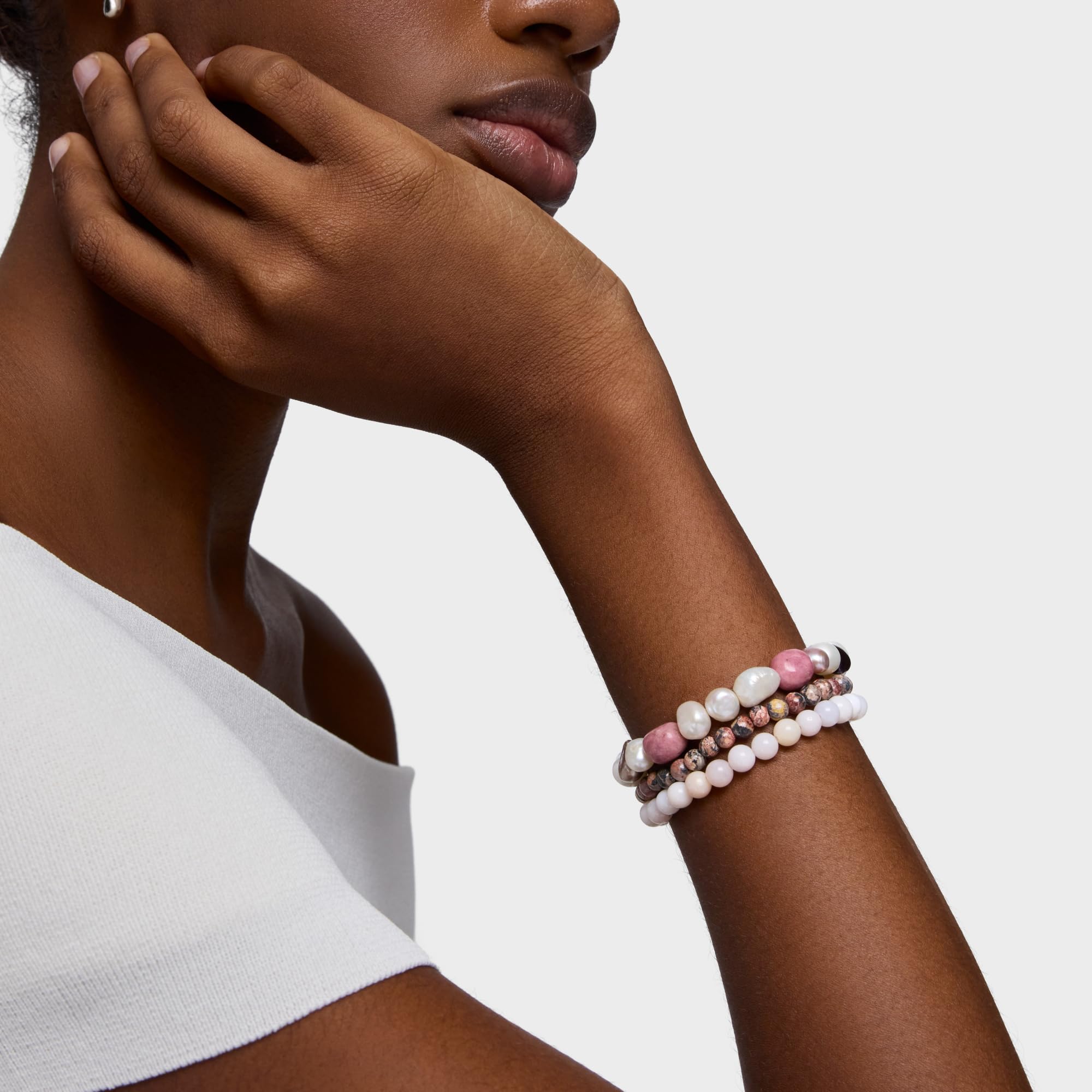 TOUS Basics Collection Elastyczna bransoleta z motywem niedźwiedzia ze srebra próby 925 dla kobiet, 16,5 cm długości