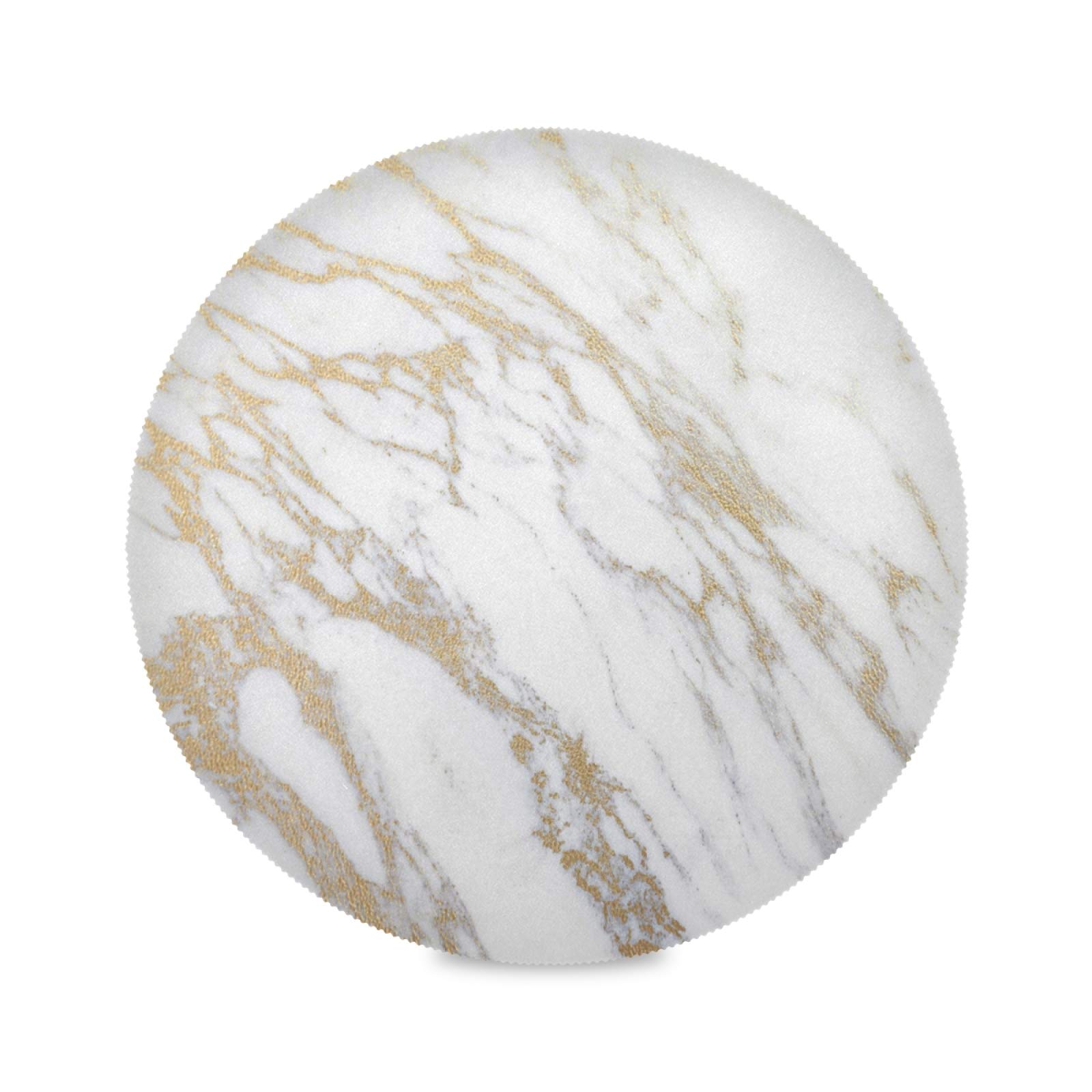 Whtie Granite Marble Copper Scratches Round Placemats for Dining Table Mats Set of 4, Washable Place Mats for Kitchen Table