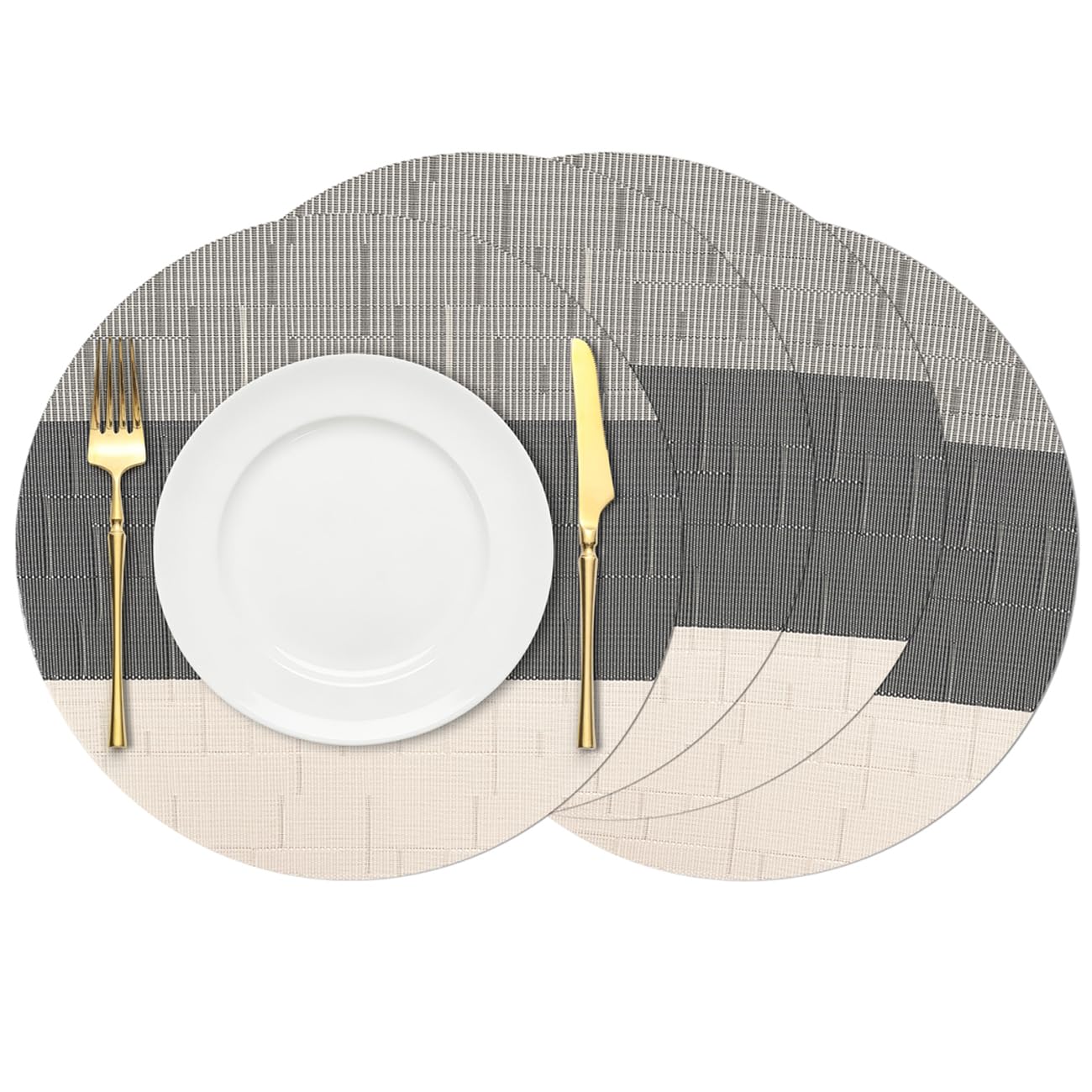Photo 1 of Chitomars Round Placemats Set of 4, 15 Inch Vinyl