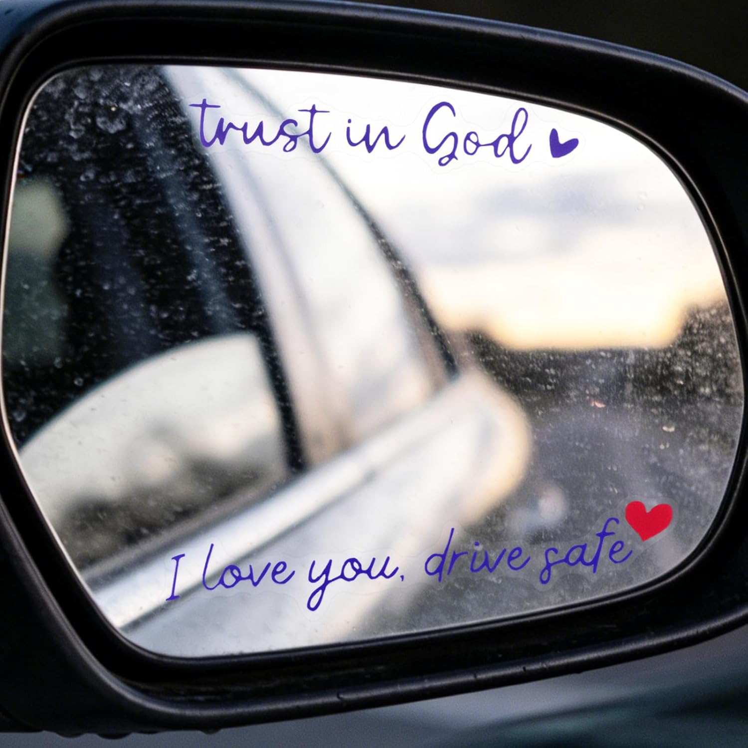 5pcs Car Mirror Decal, Funny Drive Safe Mirror I Love You Sticker Christian Car Jesus Decals Auto Vinyl Rearview Window Sticker for Man Woman (Purple) - Image 7