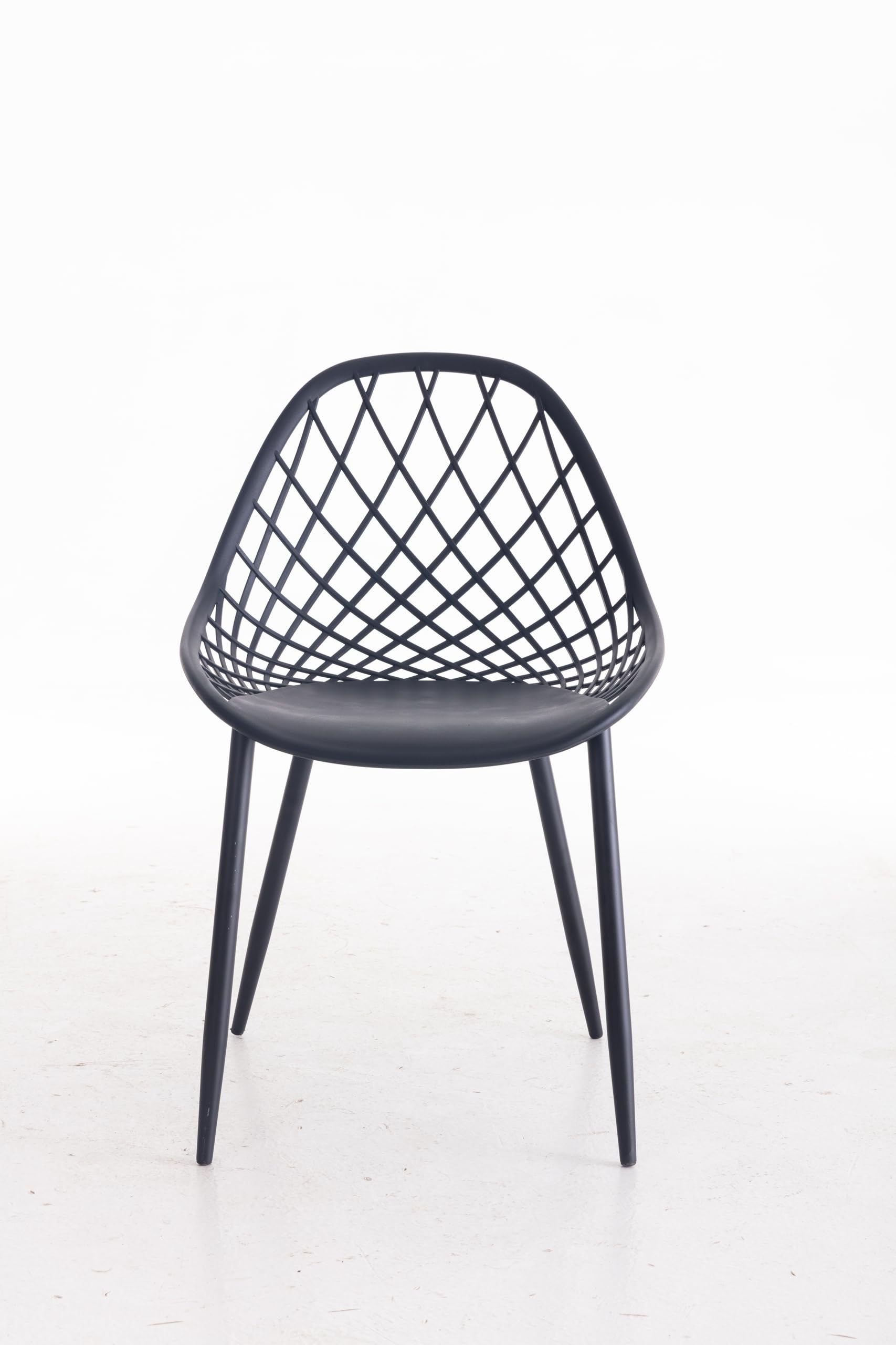 KG KITGARDEN - Pack de 4 Sillas de Polipropileno y Acero para Exterior Jardín Hostelería, 51x54x82 cm, Gris Antracita