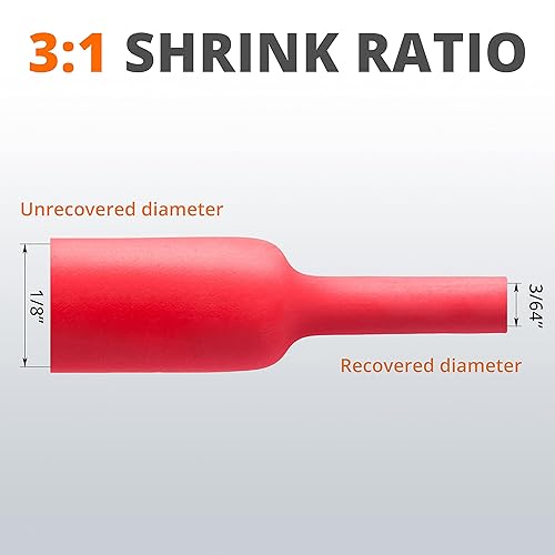 Miniatura 13 de Wirefy Kit de tubos termorretráctiles, 200 piezas, relación 3:1, forro adhesivo, tubo retráctil de alambre, tubo termorretráctil industrial, negro