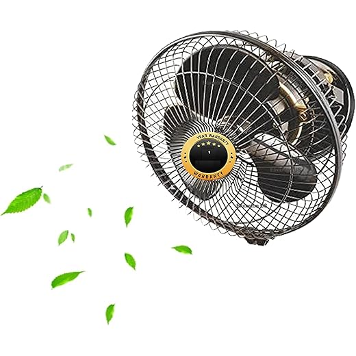 Elixxeton US 2 Year Warranty 12 Inch All-purpose Fan 2400 RPM Celling Fan/Wall Fan/Cabin Fan 100% Copper Motor || Model- black Cabin fan || H-04