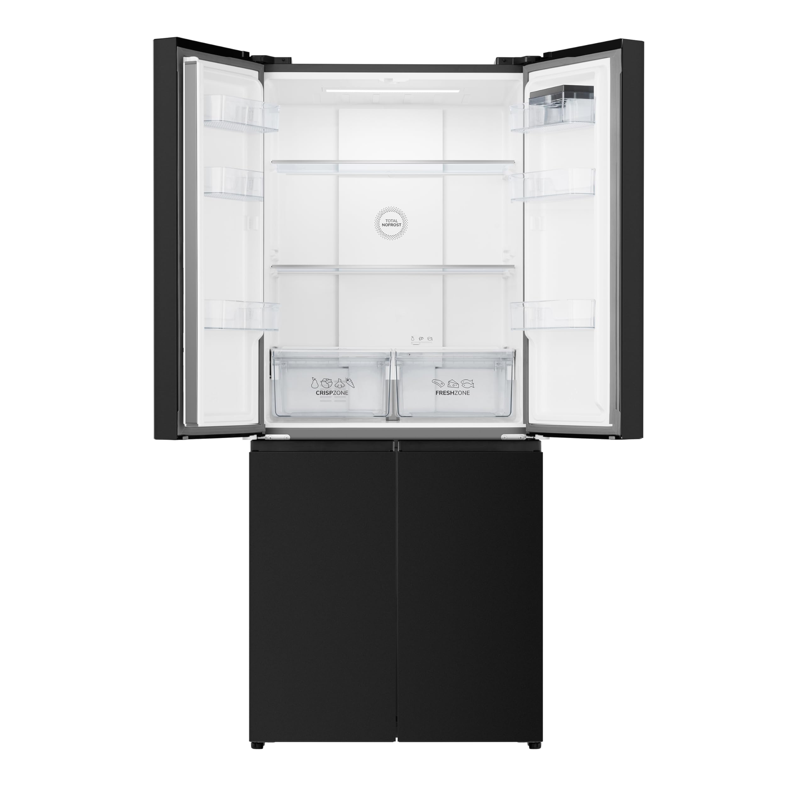 Gorenje NRM819D61BX Cross Door, 460L, CrispZone mit Feuchteregler, Frischbox mit Multifunktion, Eisbox, Fastfreeze, NoFrost, Inverter-Kompressor,BxHxT: 79,4×190×65 cm, Matt Schwarz