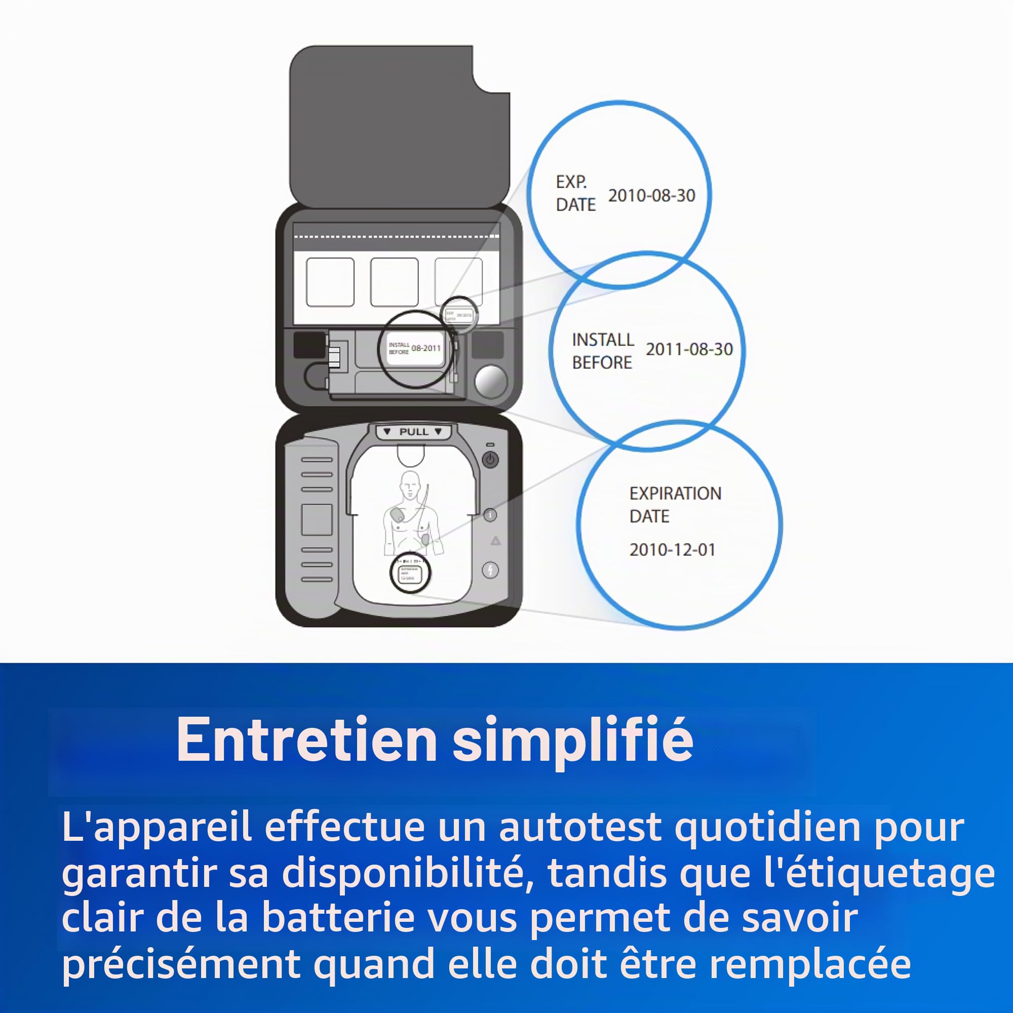 Philips HeartStart Pile longue durée pour défibrillateurs HS1 et FRx, M5070A