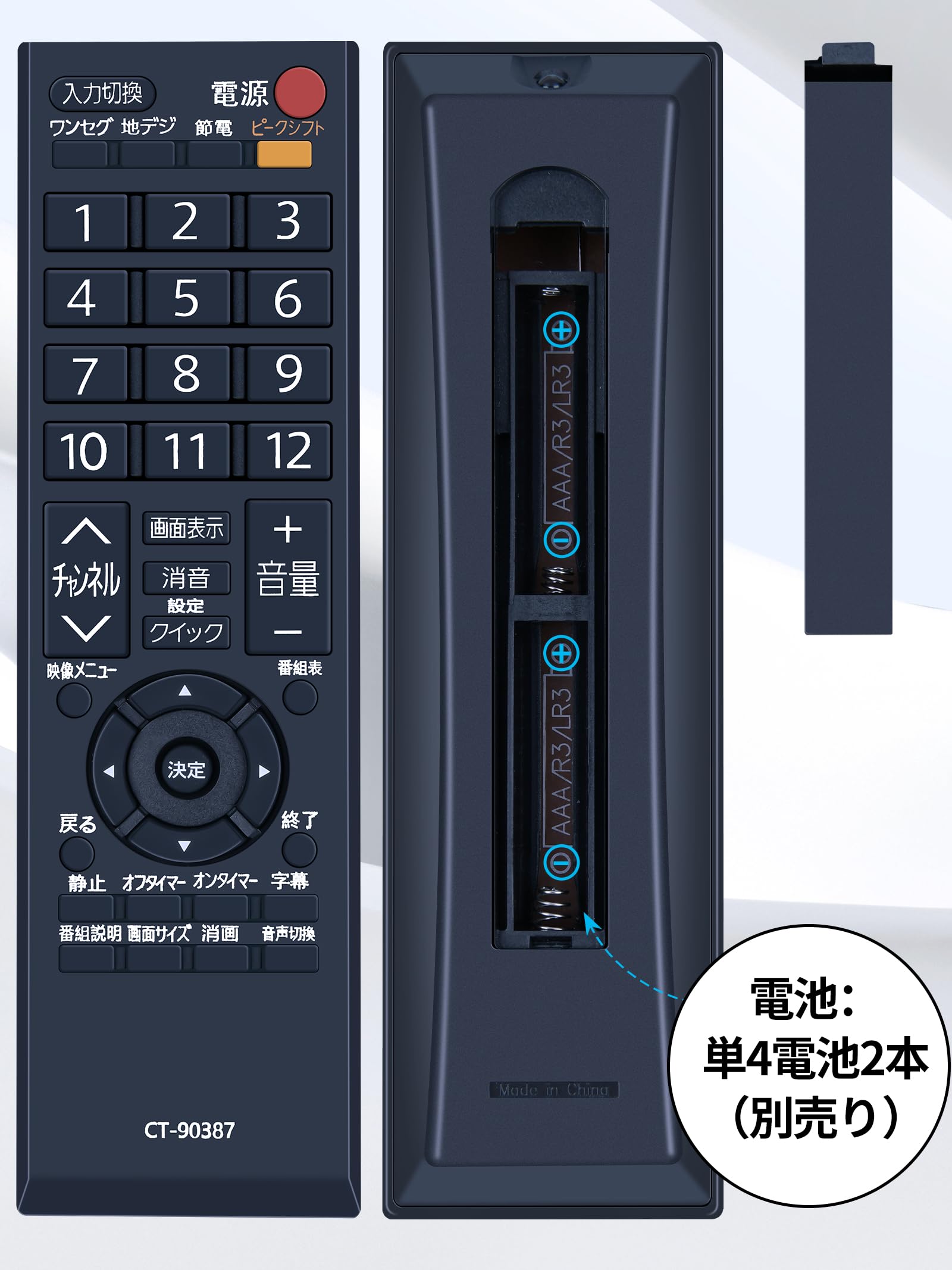 Amazon | SHZ テレビリモコン CT-90387 for TOSHIBA 東芝 テレビ