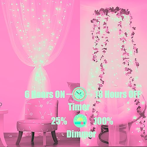 Miniatura 2 de Guirnalda de luces de cortina de hadas para el día de San Valentín, 8 modos, decoración de habitación del día de San Valentín, regalo ideal para