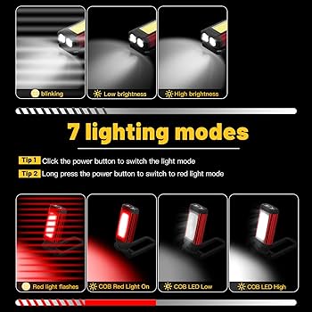 LED Work Light Rechargeable, OTYTY Portable Work Lights With Magnetic Base, 5 Modes, Hanging Hook And Water-Resistant Magnetic LED Light For Car Repair, Emergency Use (2 Pack