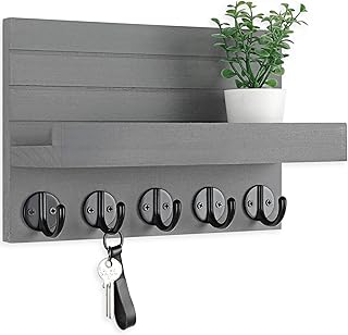 Key Holder for Wall, Decorative Key and Mail Holder with Shelf Has Large...