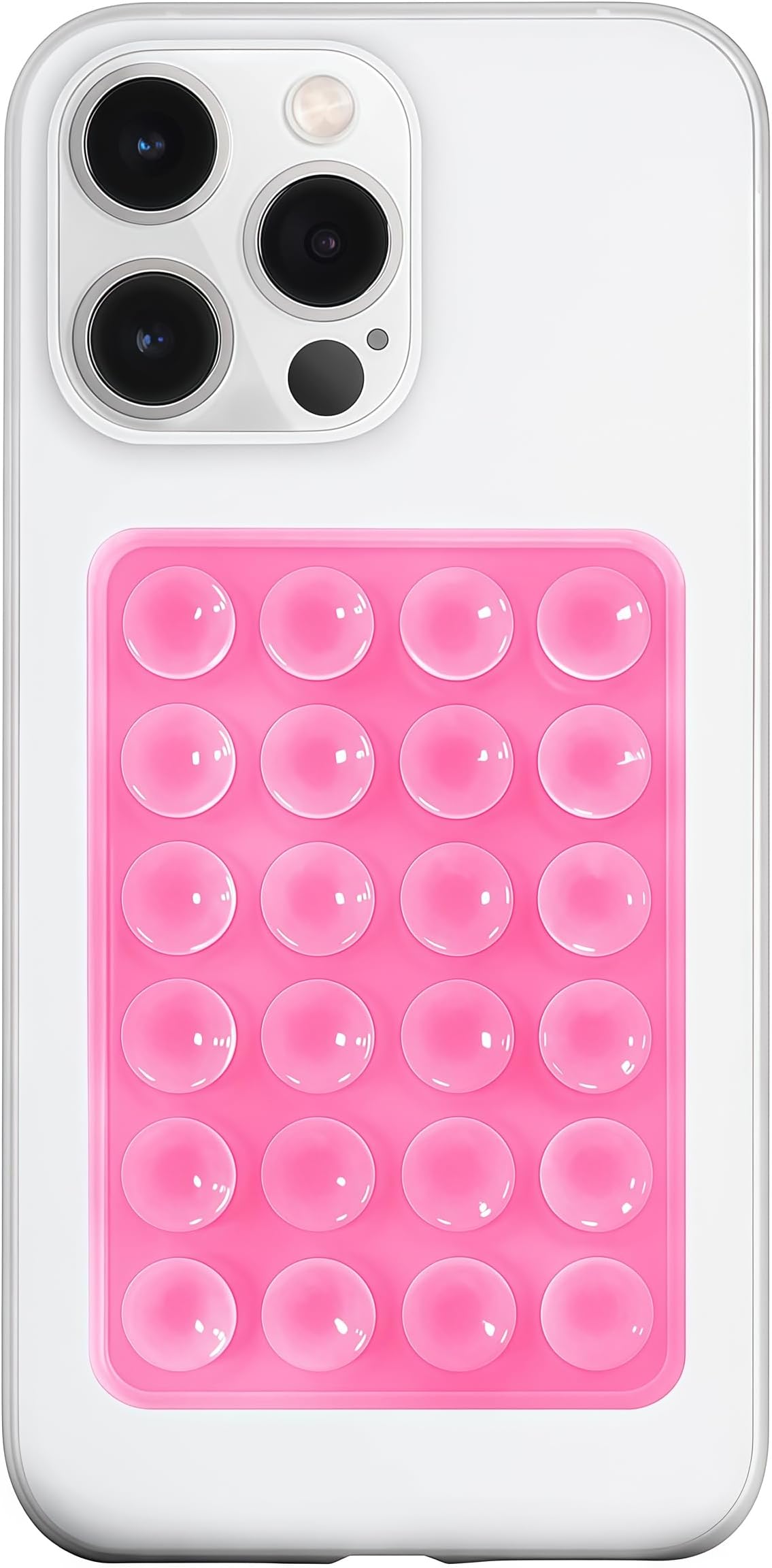 Silicone Suction Phone Case Mount, Hands-Free Mirror & Wall Mount for Smartphones, Pink