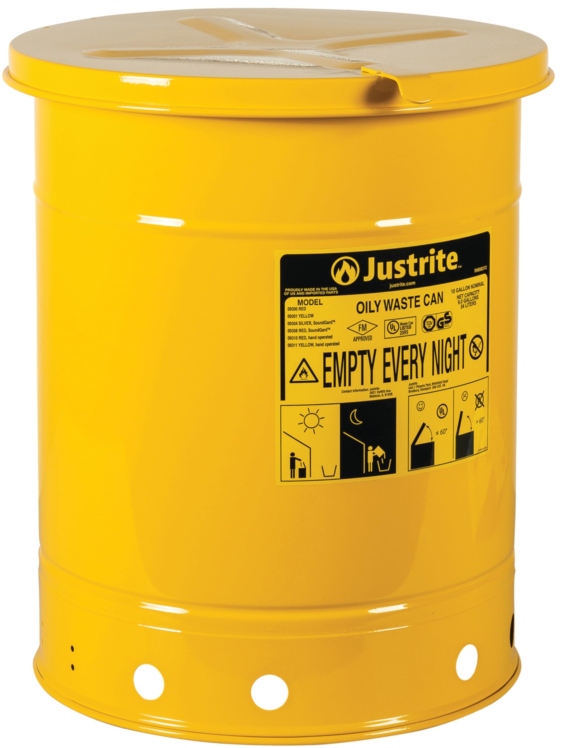Justrite 6 Gallon Galvanized Steel Oily Waste Can — Amazon image 10