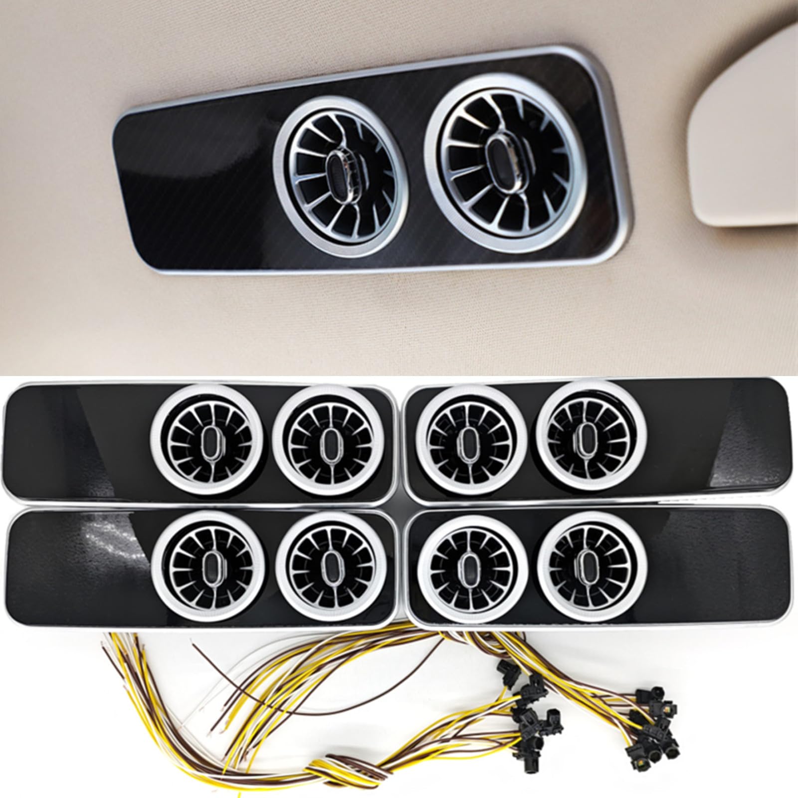 Ventilation Grille Intérieur Toit Garniture Sortie Climatisation LED Lampe Compatible avec Mercedes Benz Classe V Vito Viano Valente W447 V250 V260 2014-2023