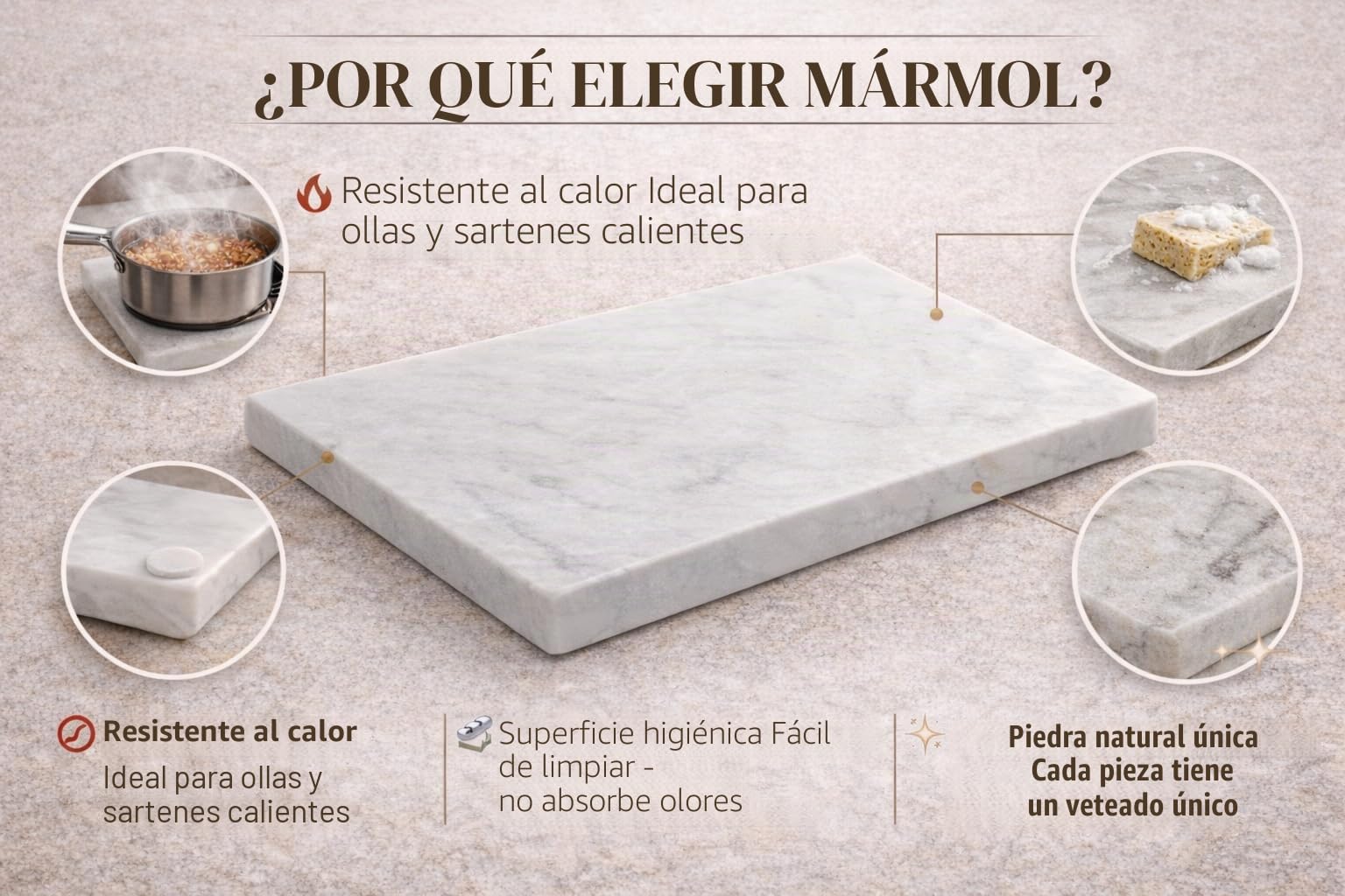 Tabla de cortar de mármol italiano 30 × 20 × 2 cm – Tabla para quesos, embutidos, sushi y aperitivos – Bandeja de piedra natural pulida – Hecha a mano en Italia – Kalu Creations