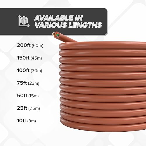 Miniatura 7 de Cable The Cimple Co para termostato, color café, cobre macizo calibre 18, conductor, certificación CL2 UL, CMR nominal CL3, residencial, comercial e