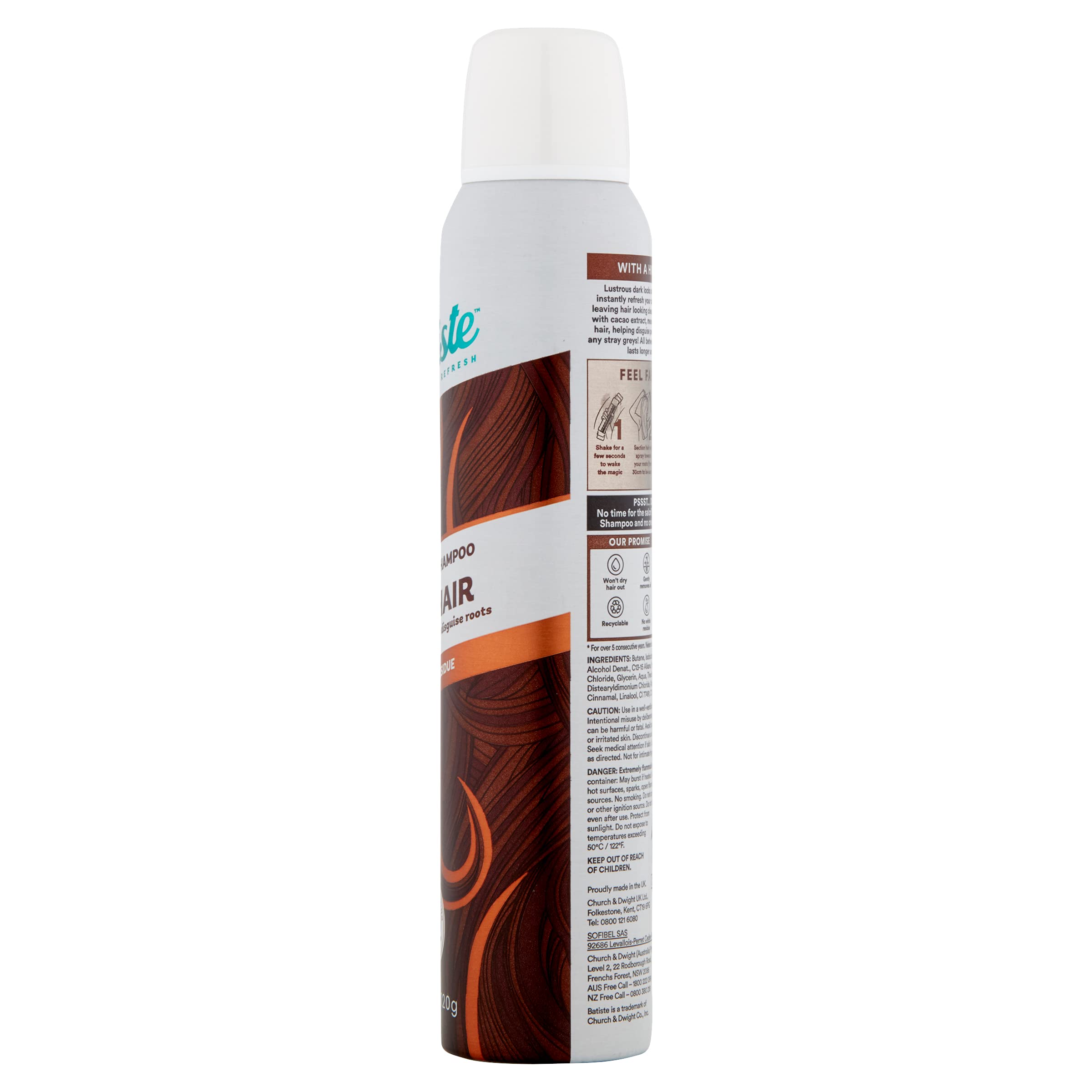 Batiste Dry Shampoo Dark And Deep Brown, 200 ml ,3624681 Buy Online in