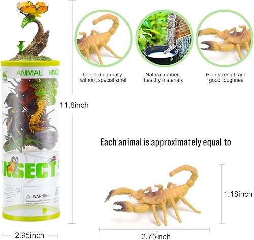 Miniatura 4 de UNIQUE KIDS Juego de 15 piezas de mini figuras de insectos en tubo, pequeños animales realistas para cubo sensorial, recuerdo de fiesta de
