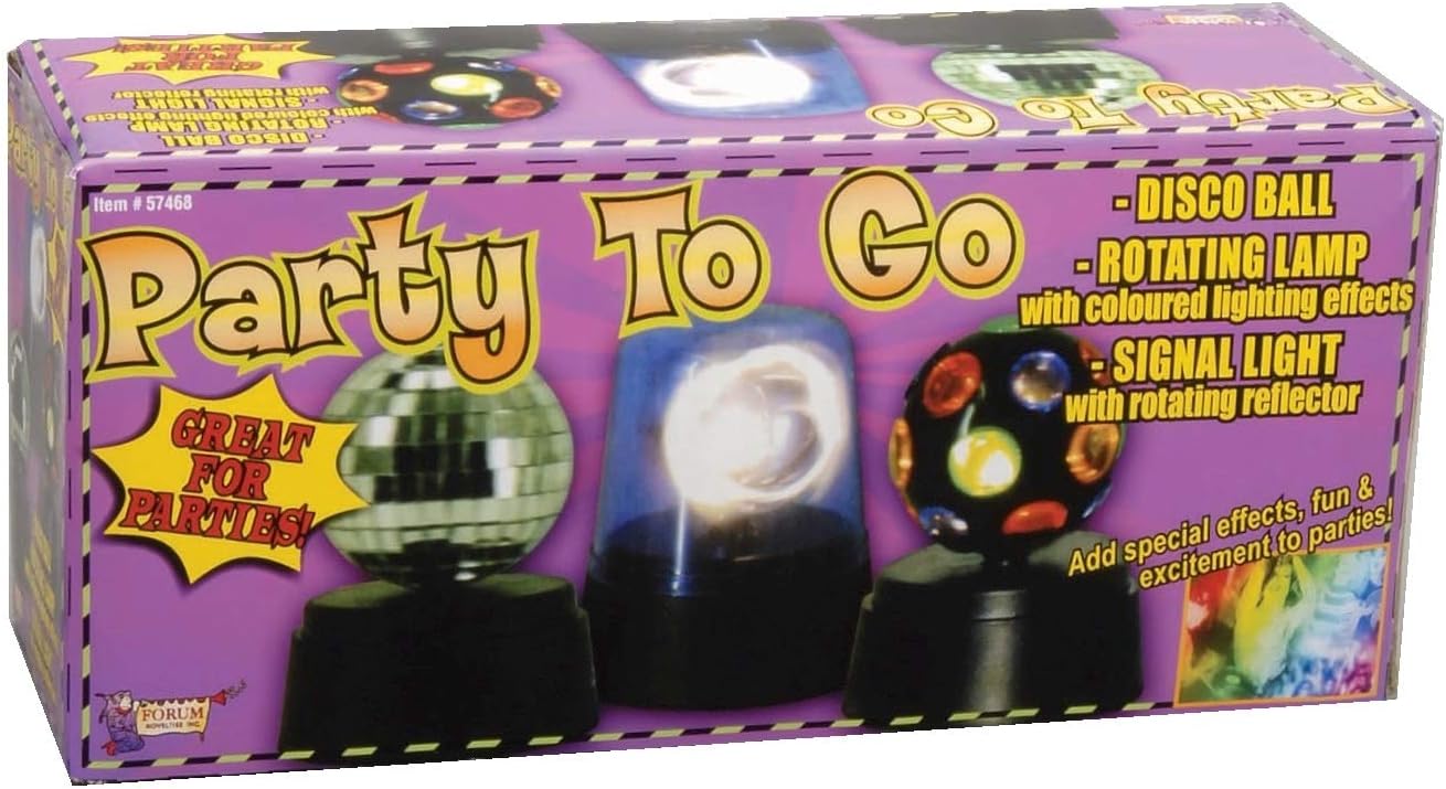 Forum Novelties Party to Go Disco Ball Rotating Lamp Signal Light Set (3-Piece)