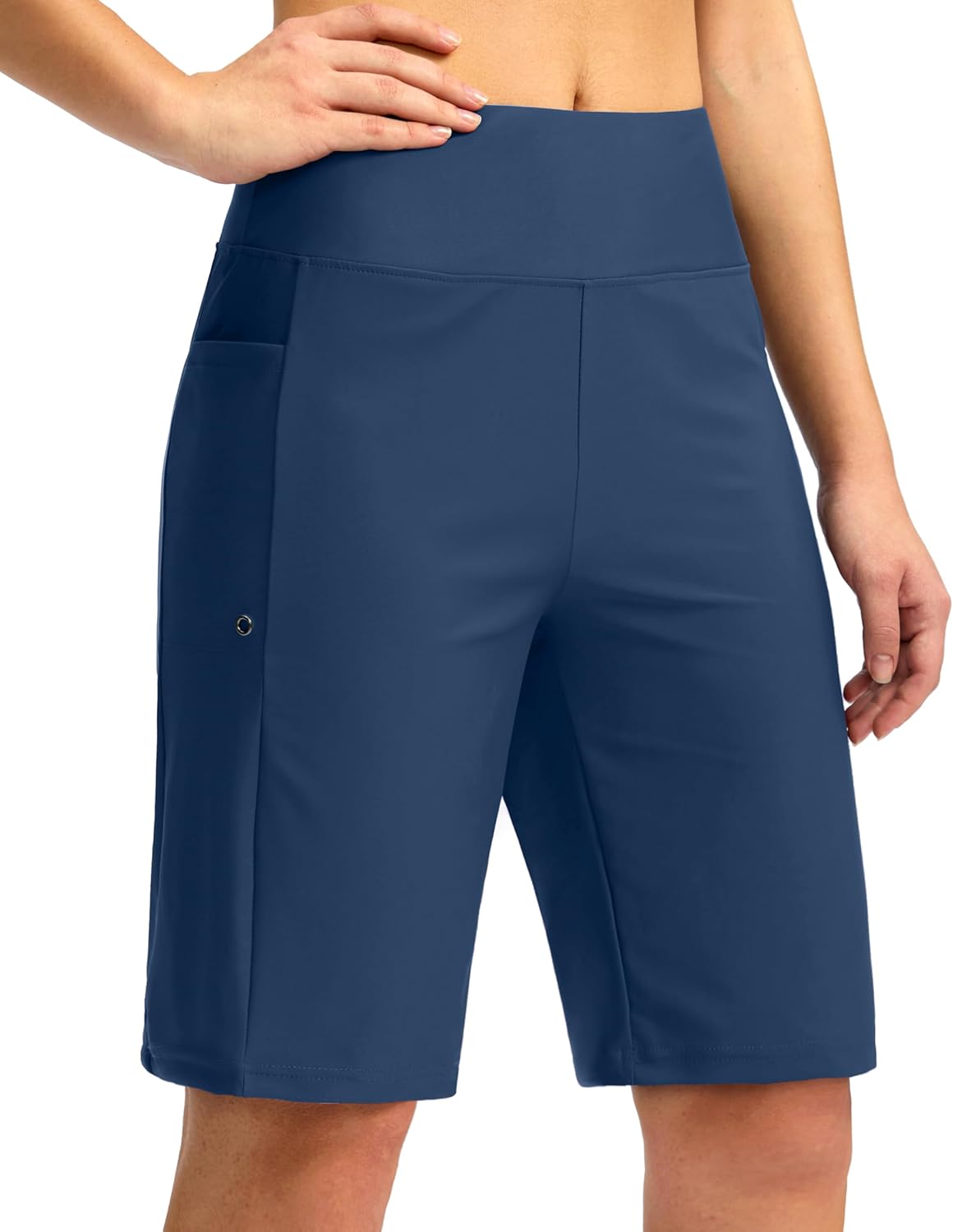 G GRADUAL Women's 11" Long Swim Board Shorts High Waisted Knee Length Beach Swimming Shorts for Women with Pockets Liner