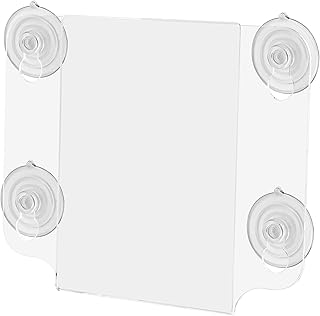 Window 5”W x 7" H Sign Holder Double Sided Indoor Outdoor Suction Cups Advertising Signage Hours of Operation Directions Window Mount Photo Notices Small Signs