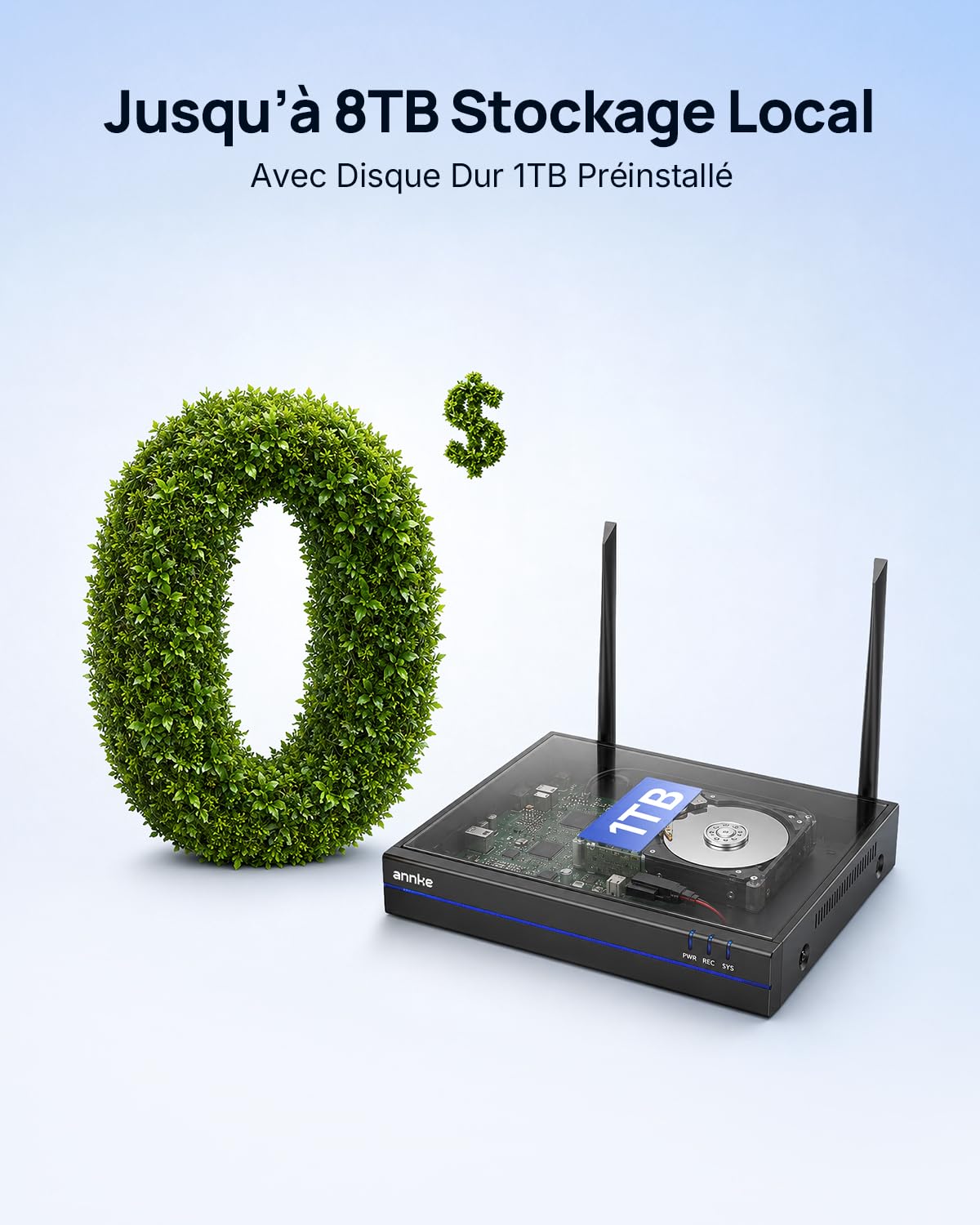 ANNKE 4MP Kit Caméra Surveillance WiFi Extérieure, 10CH 4K NVR et 1TB HDD