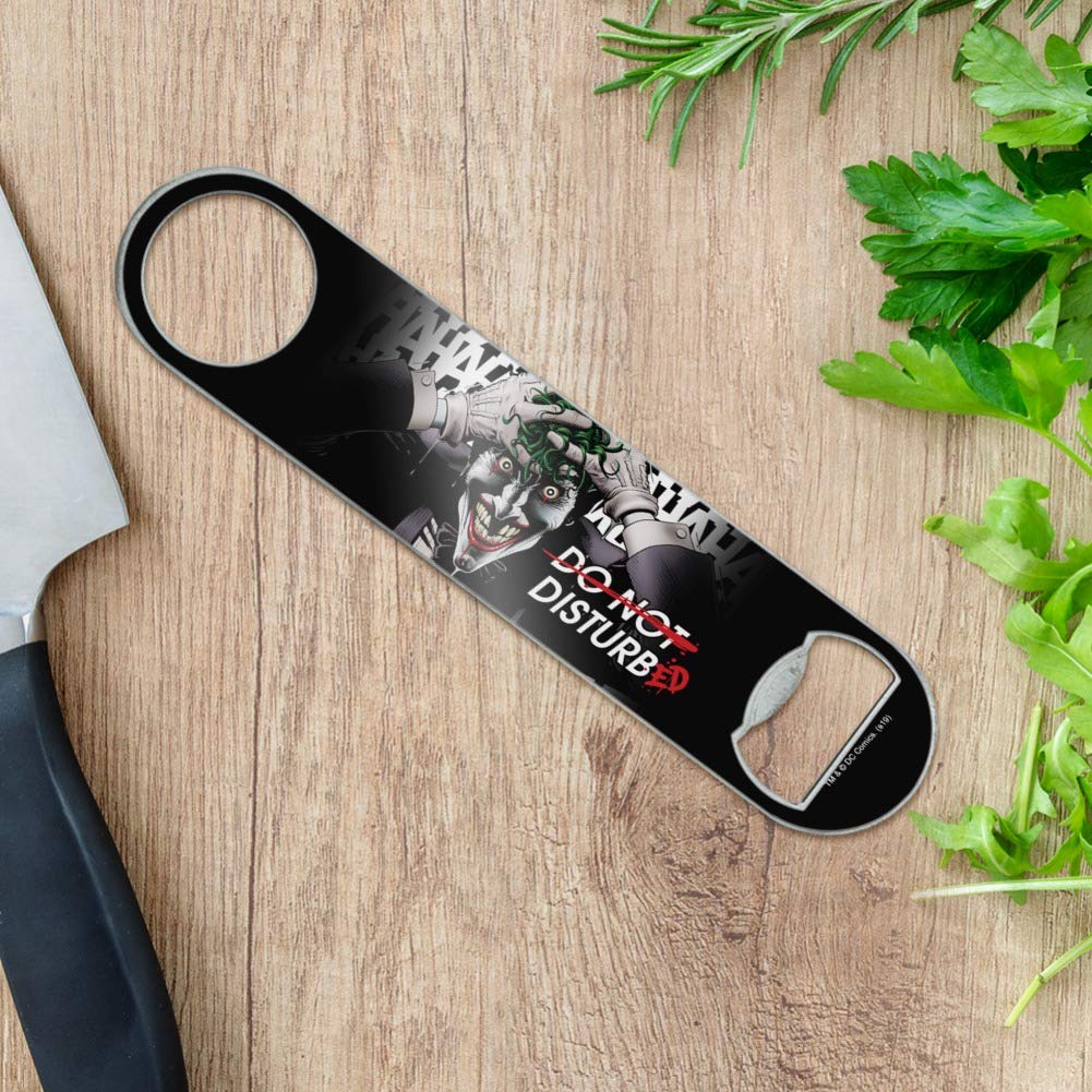 Batman Disturbed Joker Stainless Steel Vinyl Covered Flat Bartender Speed Bar Bottle Opener