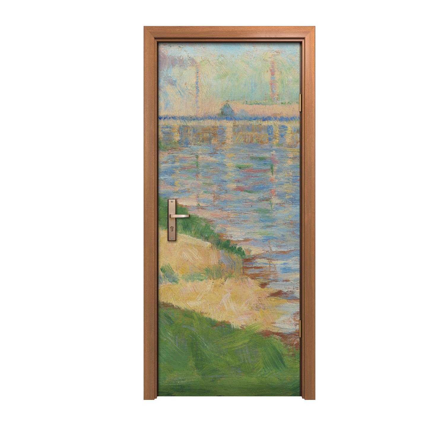 Autocollant de porte pont de la ville Coloray 90x200cm pour decoration murale