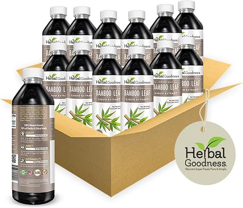 Extracto de hoja de bambú Liqiuid - 70% sílice natural - Superalimento de colágeno vegano, fibra dietética para la salud del cabello, la piel, las
