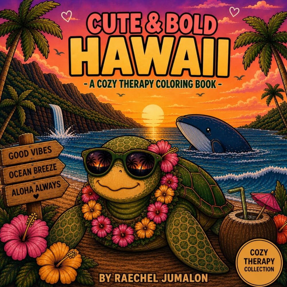 Cute & Bold Hawaii: A cozy therapy coloring book (Cozy Therapy Collection)