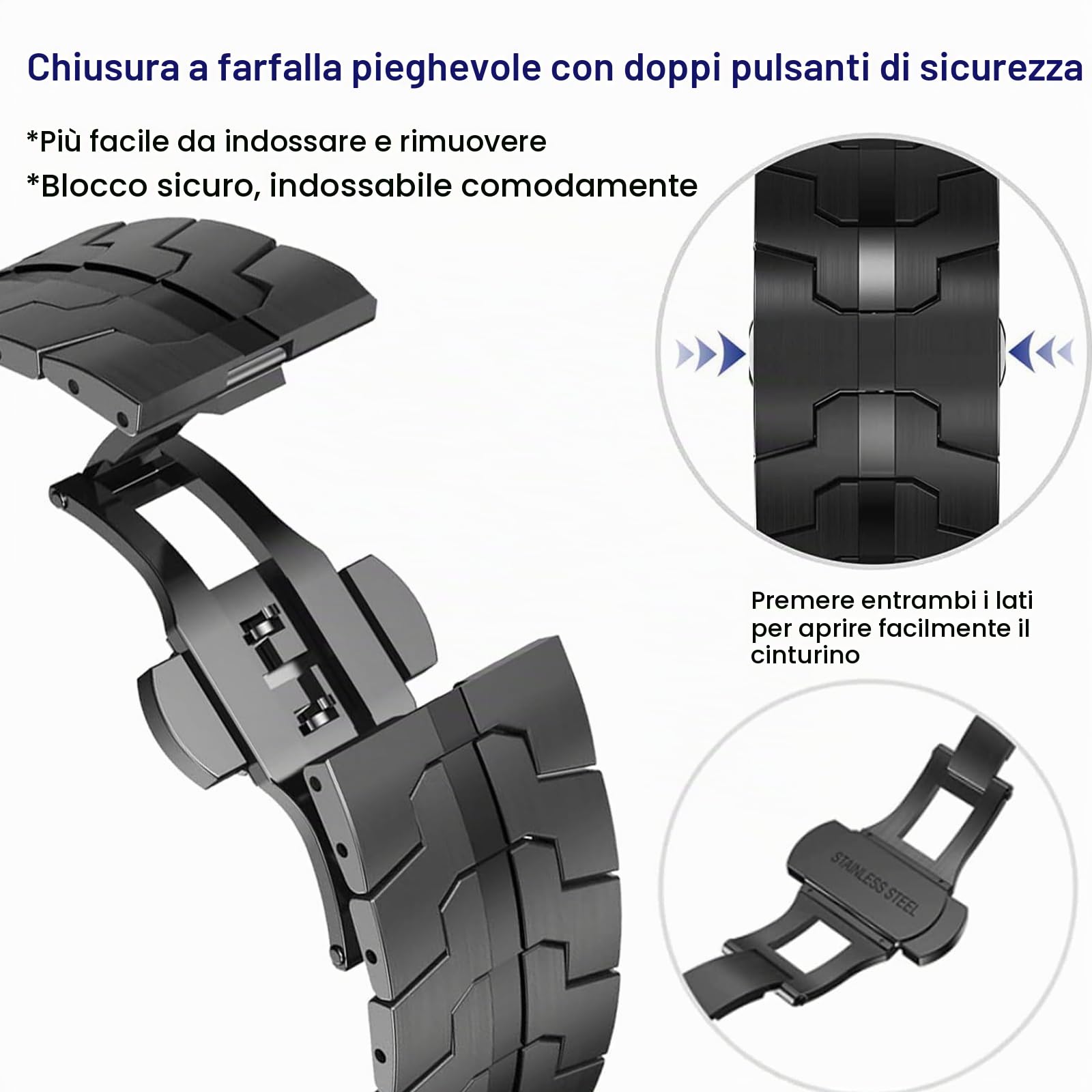 Titanio Cinturino per Apple Watch Ultra 3 49mm 46mm 45mm 44mm 42mm 41mm 40mm 38mm Regolabile Titanio Cinturino con Chiusura a Farfalla per iWatch Ultra 3 2 1/SE 3 2 1/Series 11 10 9 8 7 6 5 4 3 2 1