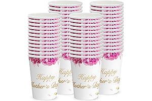 EPHYO 50 Pack Disposable Mothers Day Cups 9oz, Happy Mothers Day Decorations...