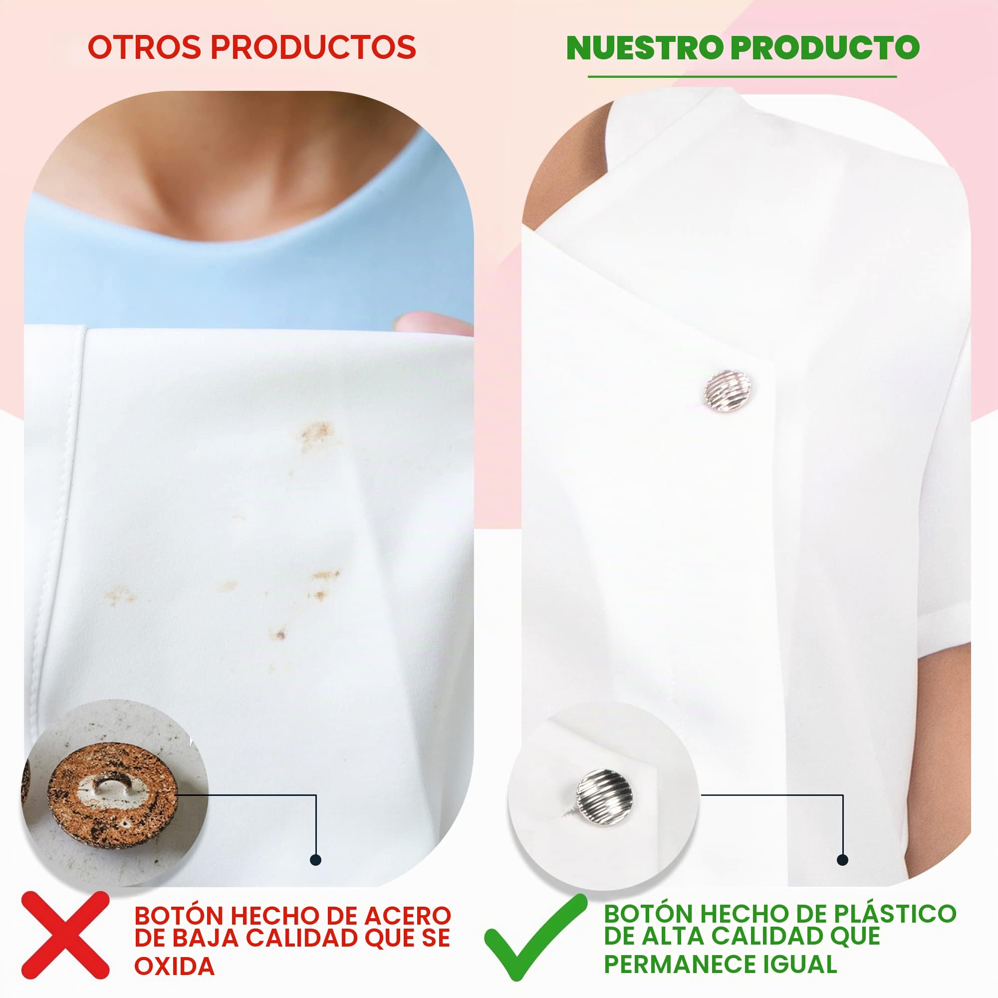 B-well Marcella Uniforme Estetica Mujer Casacca Estetica Mujer con Botones y Cremallera para Esteticista, Peluquera, Masajista, Fisioterapeuta