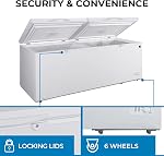 Kenmore 25 Cu Ft Chest Freezer, Convertible Refrigerator, Garage Ready Deep Freezer, Large Capacity Family Size for Bulk Food & Meat Storage, 2 Hanging Basket, White