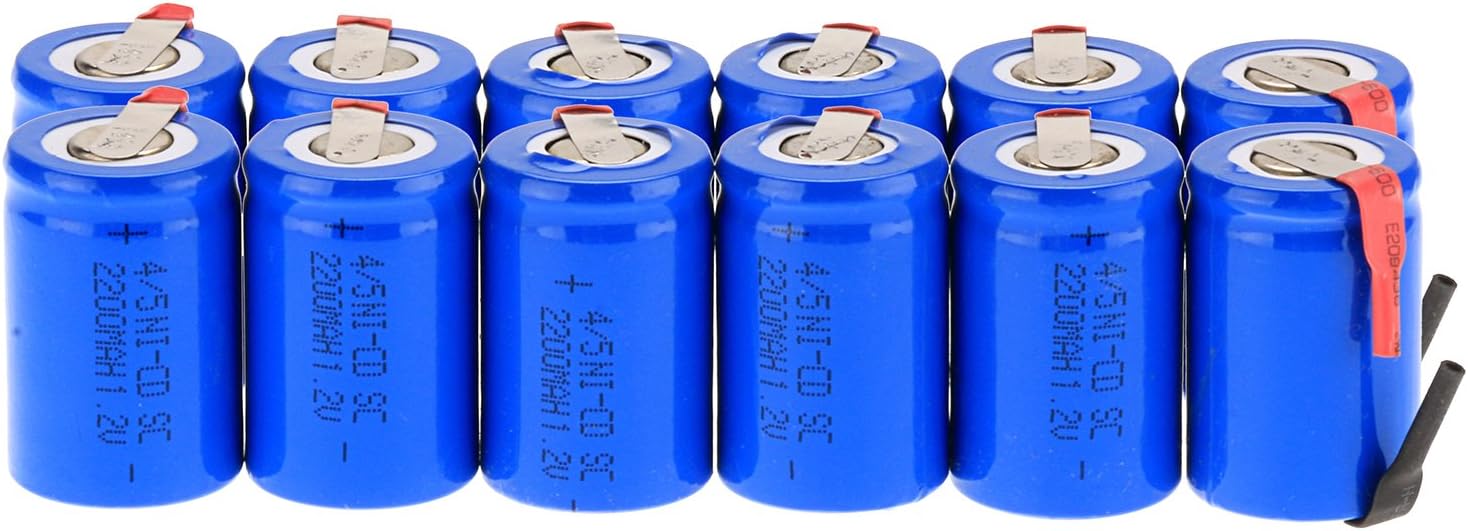 NiCd Rechageble 4/5Sub C Batteries, 1.2V 2200 mAh with