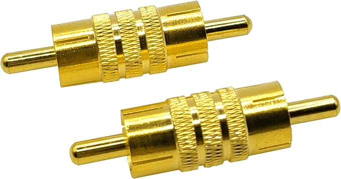 Conector de Audio Video RCA Macho a Macho Dorado 2 Piezas miniatura 3