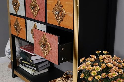 Miniatura 7 de MAISON ARTS Armario decorativo con 6 cajones, mesa de entrada de granja, mesa de sofá con almacenamiento para entrada, pasillo, sala de estar