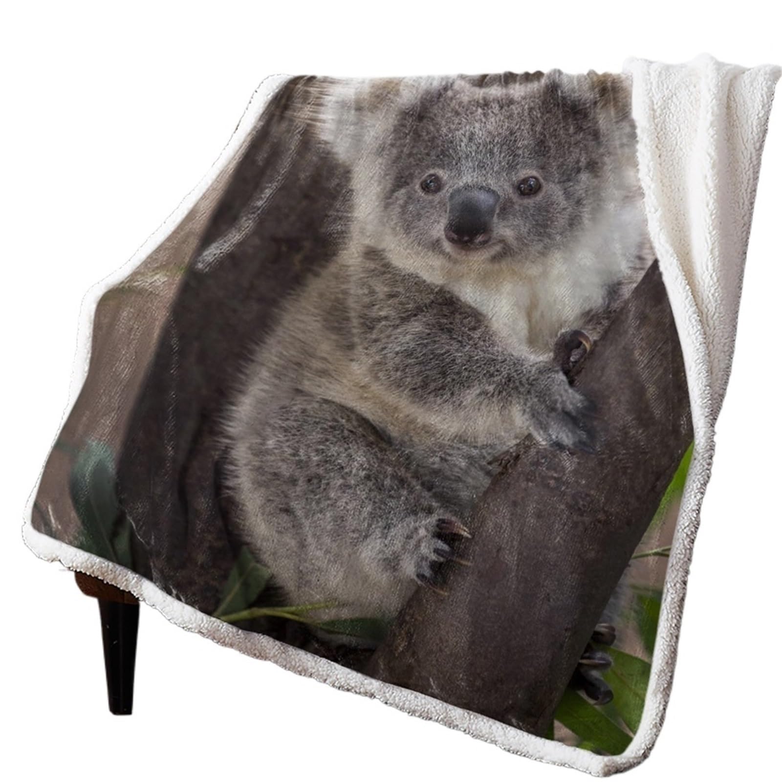Couverture en peluche Koala Panda chaude et douce grand plaid lit adulte LEX08988MTEZ5