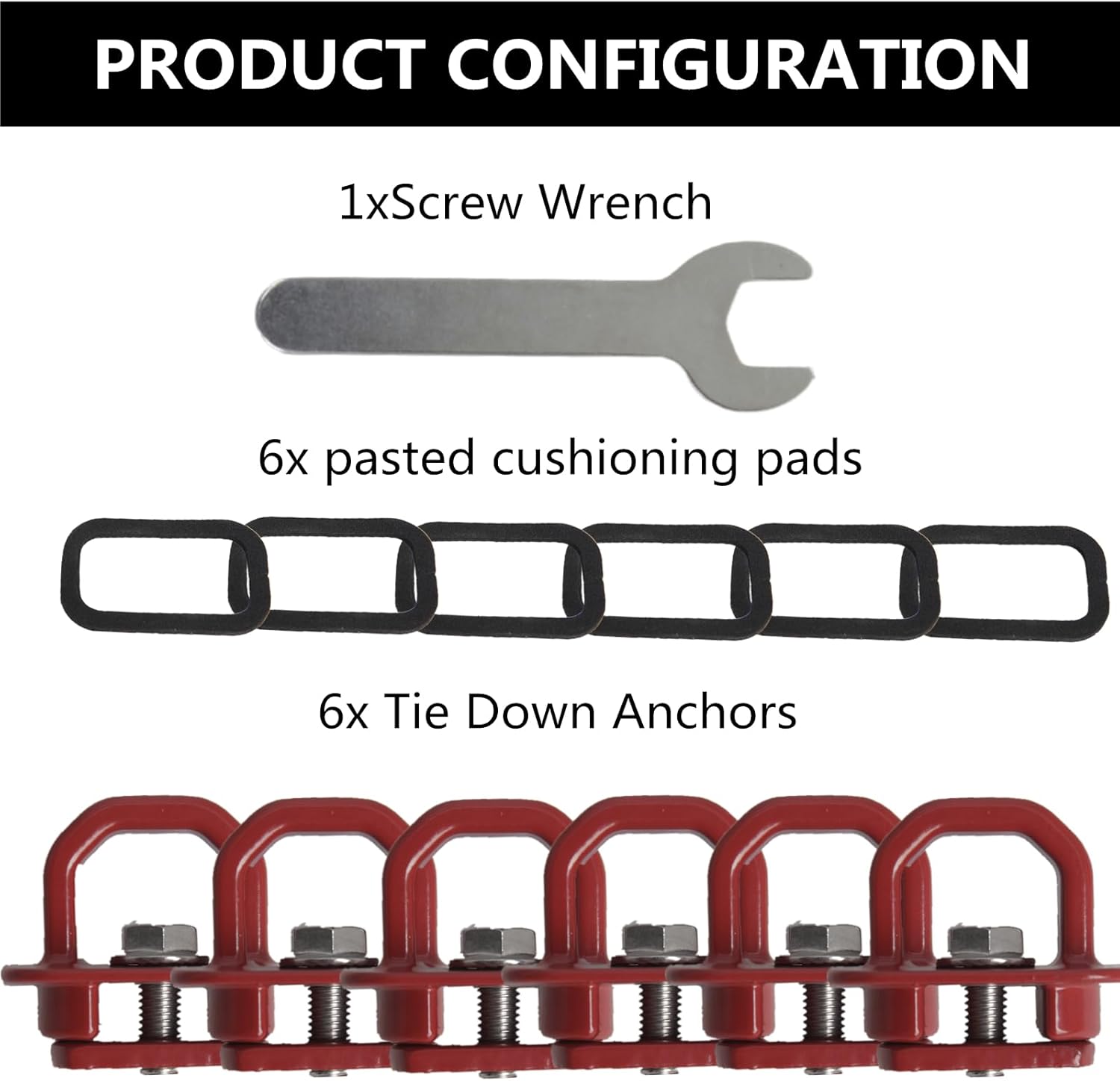 Truck Bed Side Wall Tie Down Anchors Truck Bed Cargo Hooks Compatible with 2007-2023 Chevy Silverado/GMC Sierra and 2015-2023 Chevy Colorado/GMC Canyon, 6Pack, Red