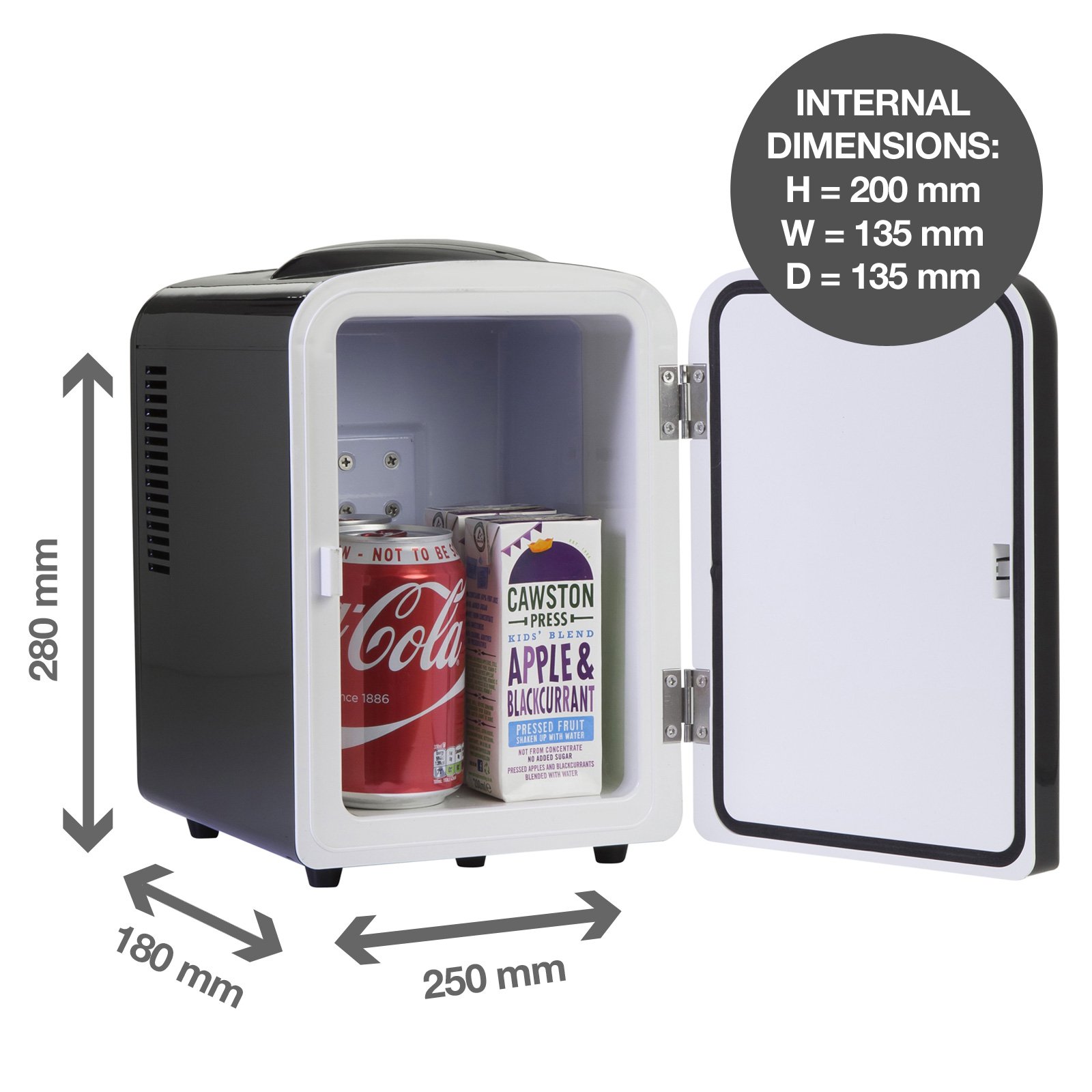 iceQ 4 Litre Mini Fridge in Black for Office & Bedroom Portable