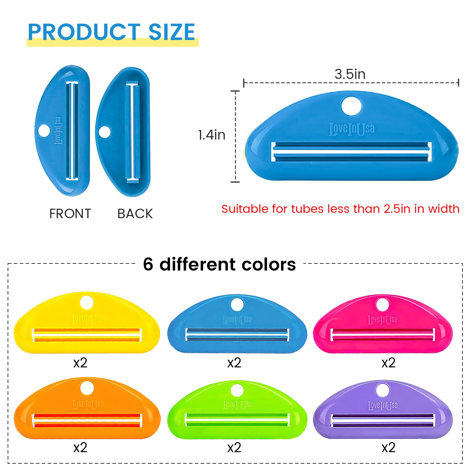 Color Tube Squeezer Snapklik.com : Toothpaste Squeezers Bulk, 12PCS Multicolor Toothpaste ...