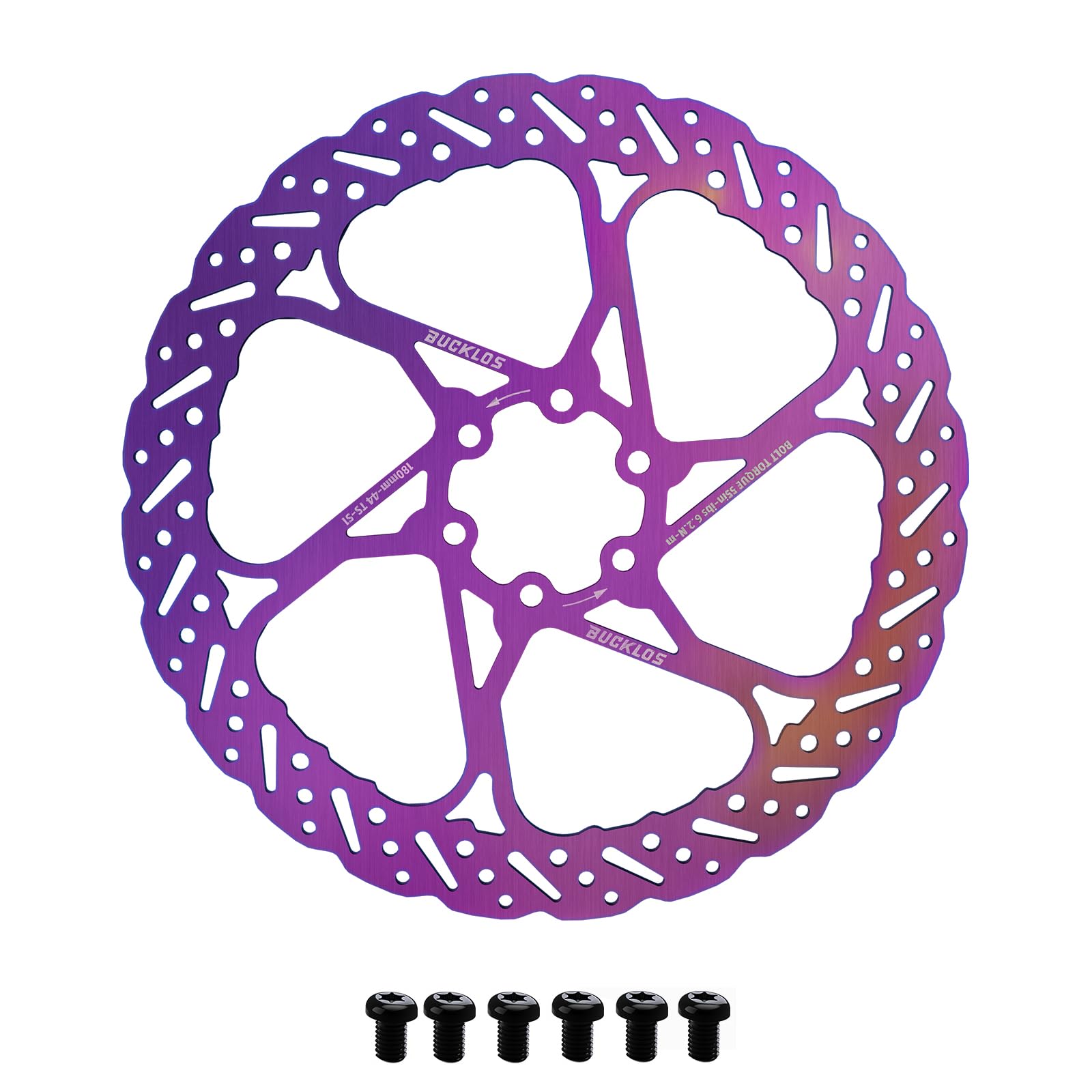 BUCKLOS RT58 MTB 140mm 160mm 180mm 203mm Bike Disc Brake Rotor with 6 Bolts