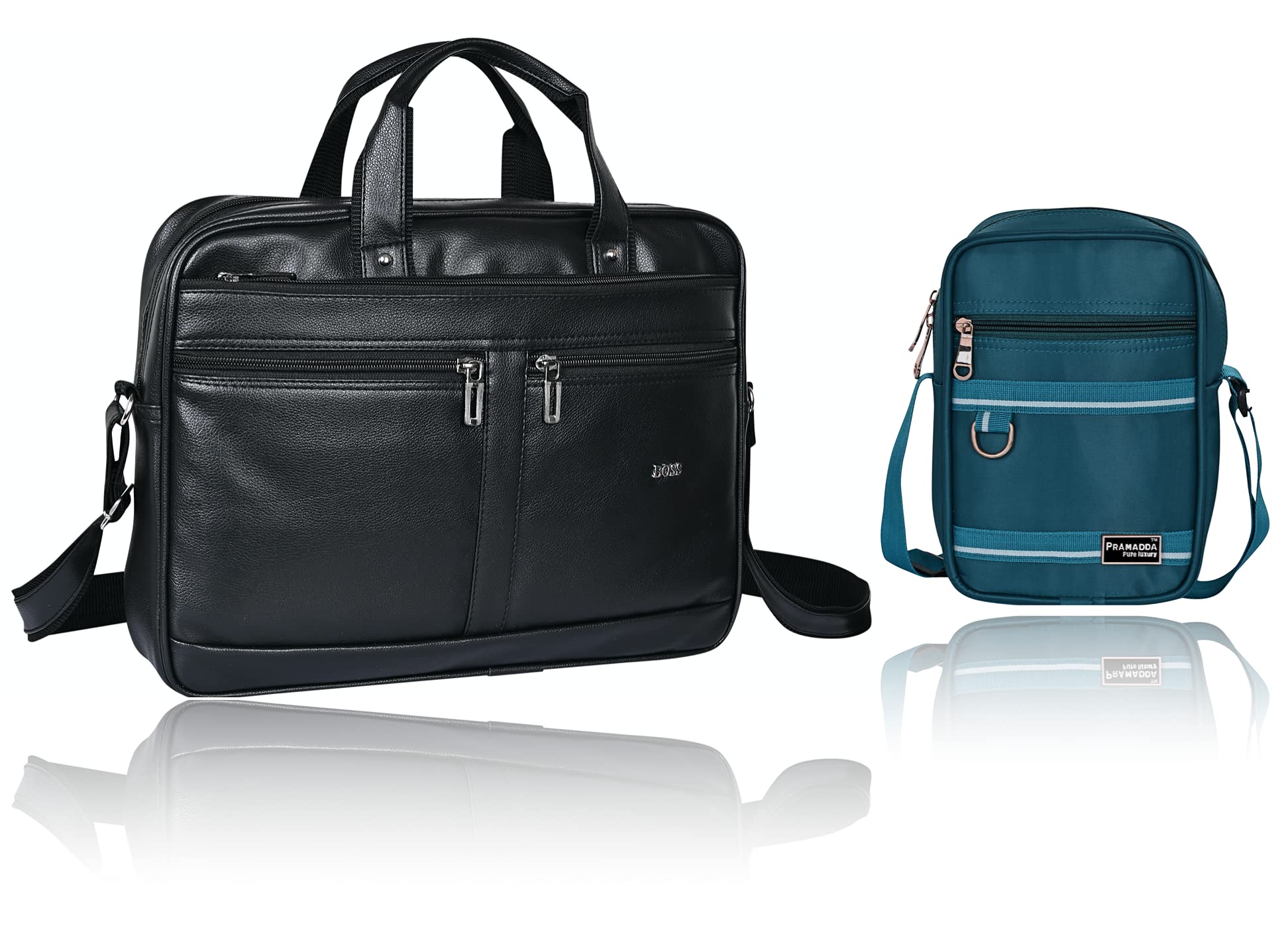 Pramadda Pure Luxury Stylish Vegan Leather Office Laptop Messenger Sling Bag Combo Pack for Men Women | Unique Special birthday gift set for men Father Husband Brother Corporate Festival Diwali (B09FZ4T2S6) Amazon Price History, Amazon Price Tracker