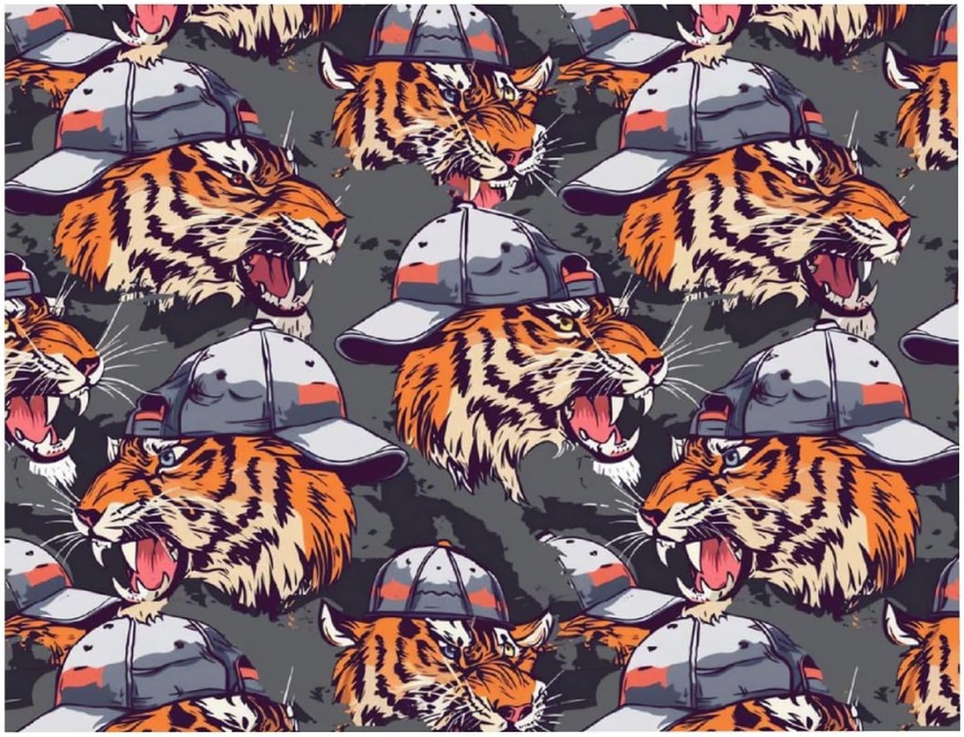 Heterochromia Tiger Printed Diamond 5D Painting Kits DIY Full Drill Crafts for Home Wall Decor 16x20 Inch Yellow Wood 50 * 40cm