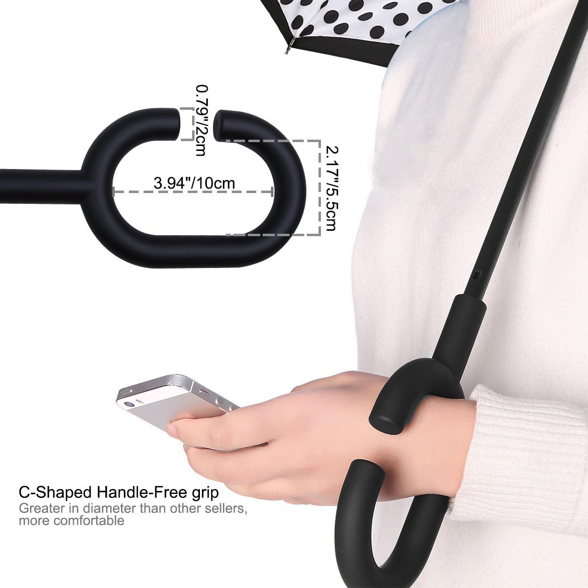 G4Free Windproof Upside Down Double Layer Inverted Reverse Umbrella UV Protection for Women