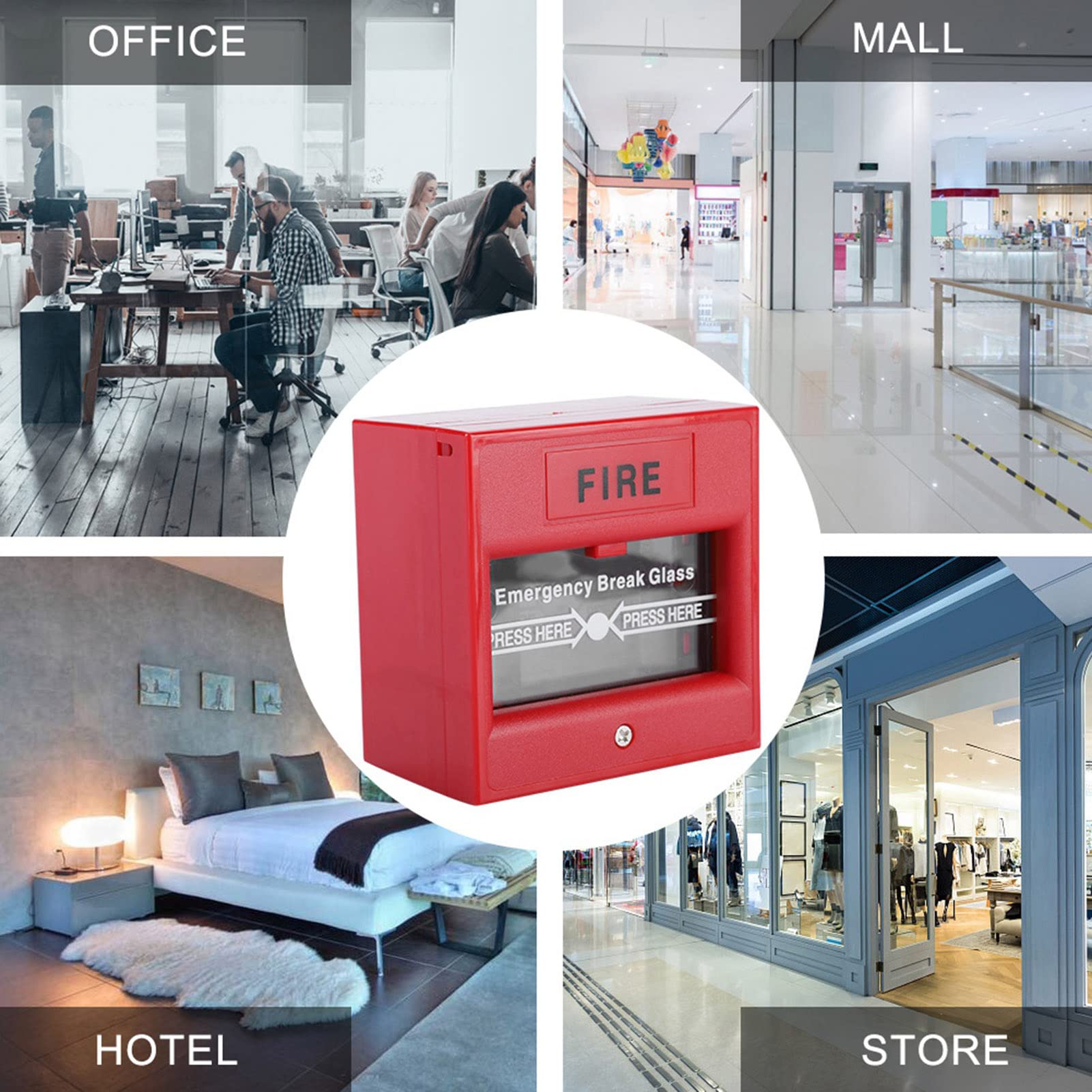 SYH&AQYE Emergency Exit Fire Alarm Button, Red Sign Emergency Stop Button - Image 3